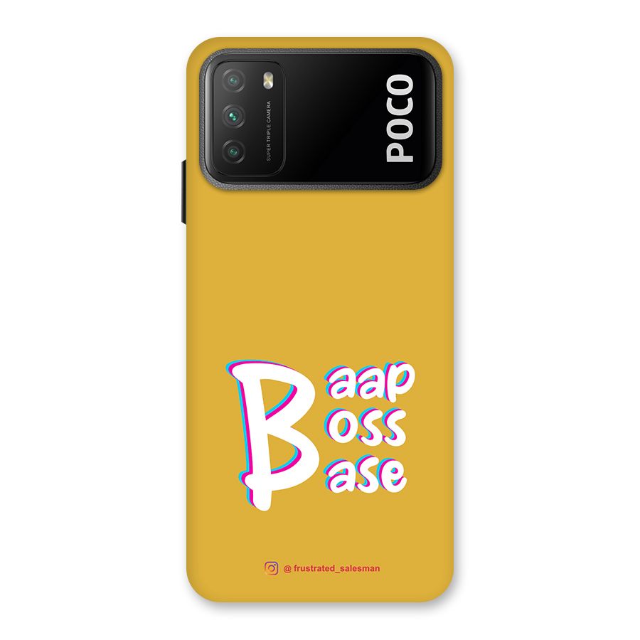 Baap Boss Base Mustard Yellow Back Case for Poco M3