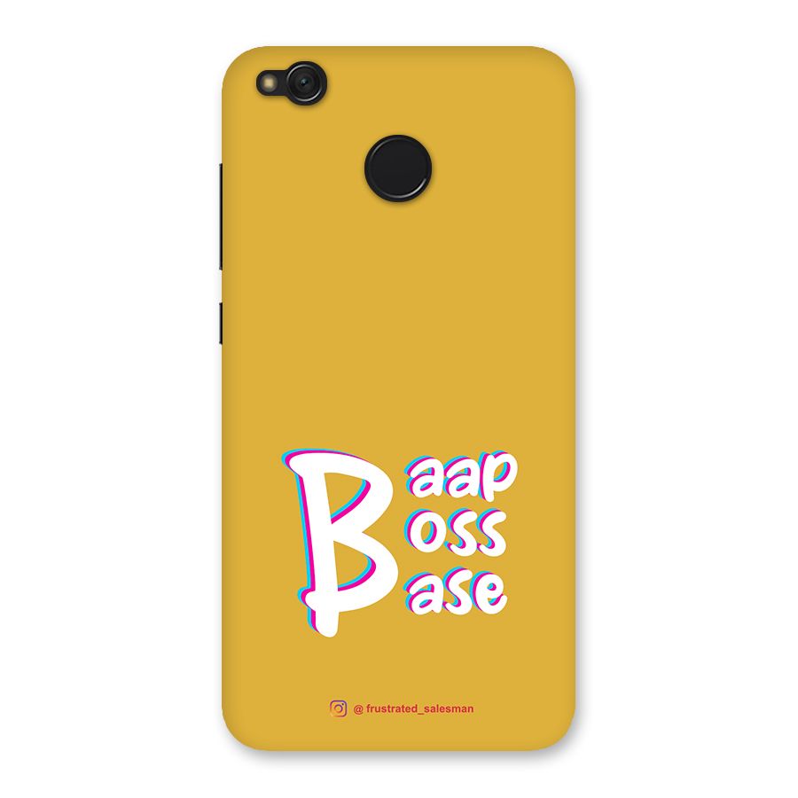 Baap Boss Base Mustard Yellow Back Case for Redmi 4