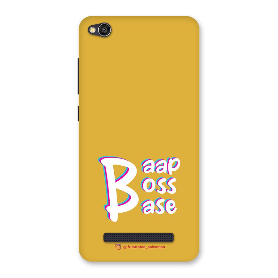 Baap Boss Base Mustard Yellow Back Case for Redmi 4A