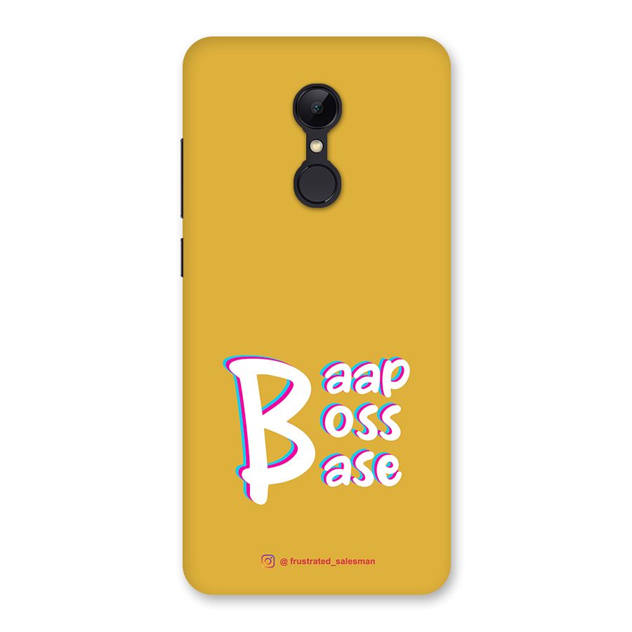 Baap Boss Base Mustard Yellow Back Case for Redmi 5