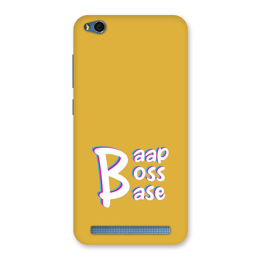 Baap Boss Base Mustard Yellow Back Case for Redmi 5A