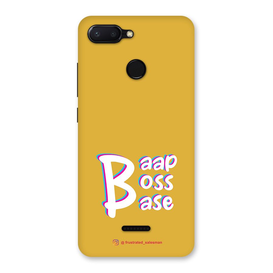 Baap Boss Base Mustard Yellow Back Case for Redmi 6