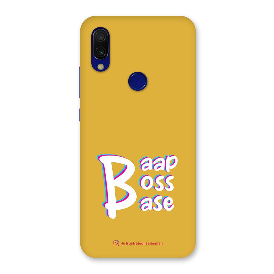 Baap Boss Base Mustard Yellow Back Case for Redmi 7