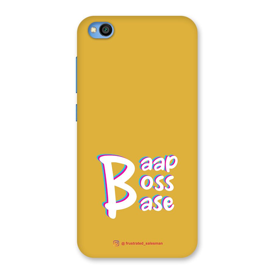 Baap Boss Base Mustard Yellow Back Case for Redmi Go