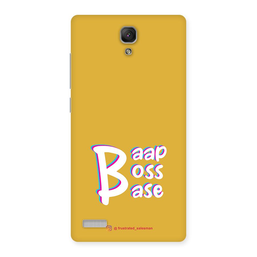 Baap Boss Base Mustard Yellow Back Case for Redmi Note