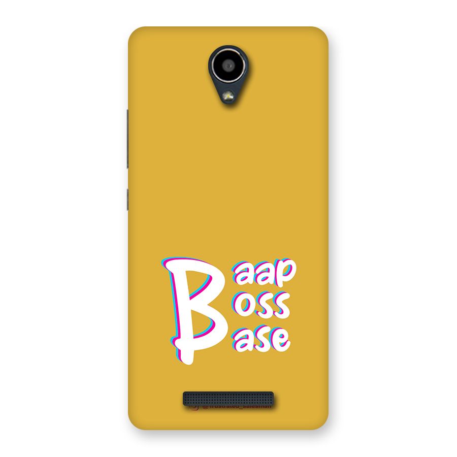 Baap Boss Base Mustard Yellow Back Case for Redmi Note 2