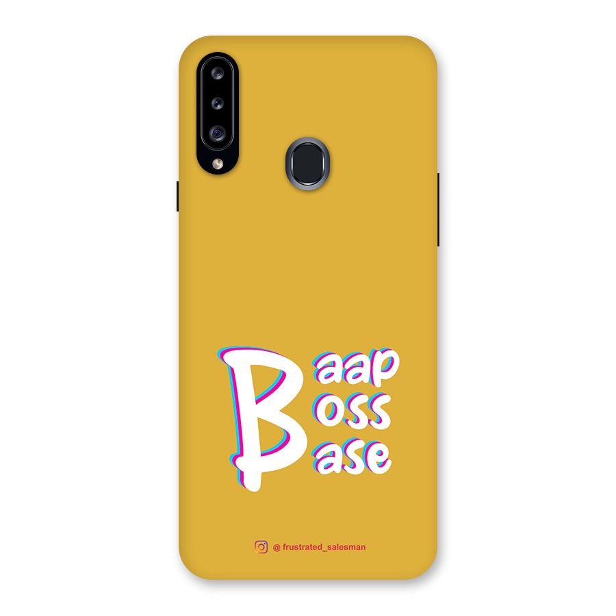 Baap Boss Base Mustard Yellow Back Case for Samsung Galaxy A20s