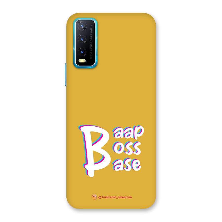 Baap Boss Base Mustard Yellow Back Case for Vivo Y20A