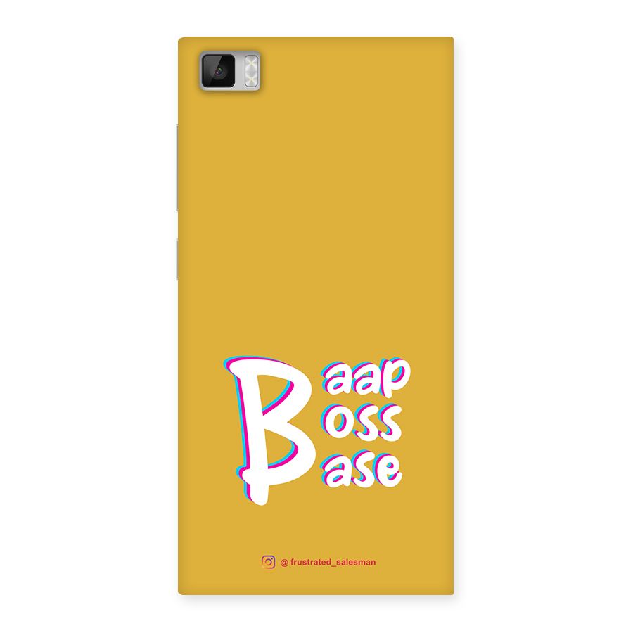 Baap Boss Base Mustard Yellow Back Case for Xiaomi Mi3