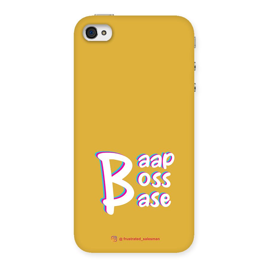Baap Boss Base Mustard Yellow Back Case for iPhone 4 4s