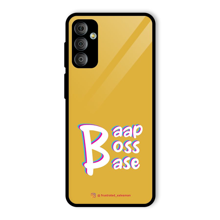 Baap Boss Base Mustard Yellow Glass Back Case for Galaxy F23