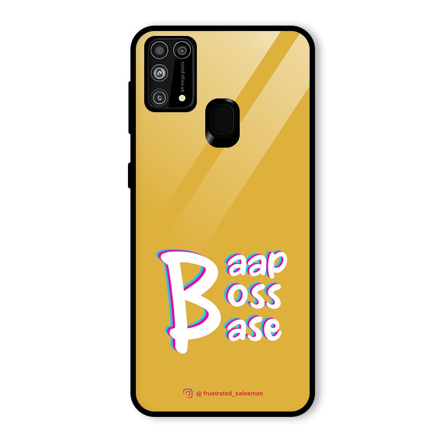 Baap Boss Base Mustard Yellow Glass Back Case for Galaxy F41