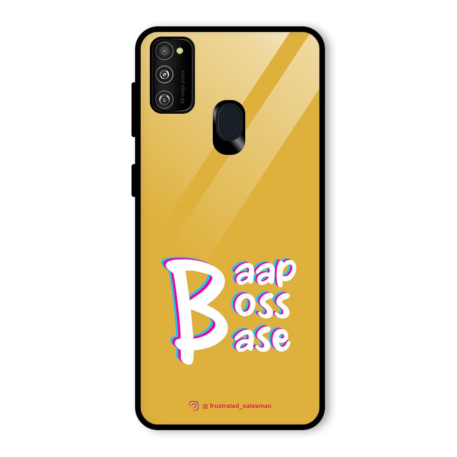 Baap Boss Base Mustard Yellow Glass Back Case for Galaxy M30s