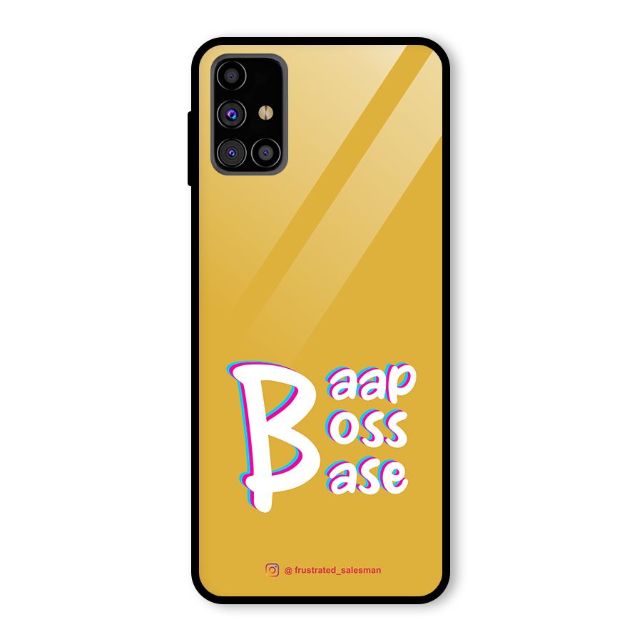 Baap Boss Base Mustard Yellow Glass Back Case for Galaxy M31s