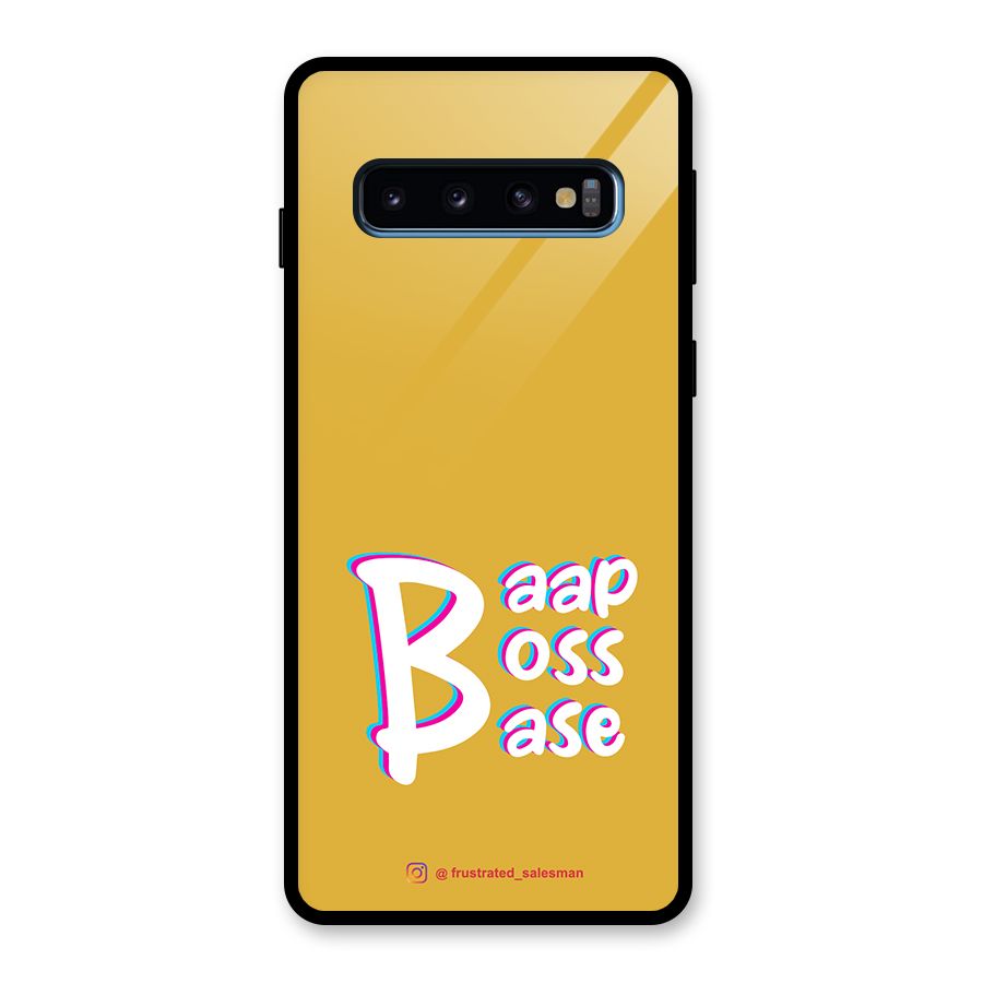 Baap Boss Base Mustard Yellow Glass Back Case for Galaxy S10