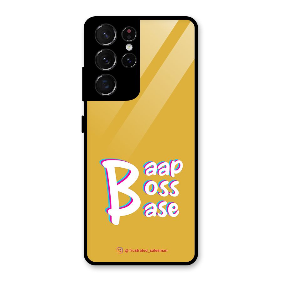 Baap Boss Base Mustard Yellow Glass Back Case for Galaxy S21 Ultra 5G