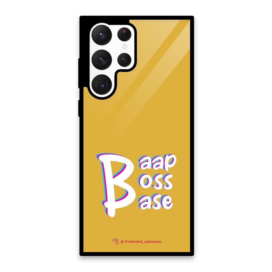 Baap Boss Base Mustard Yellow Glass Back Case for Galaxy S22 Ultra 5G