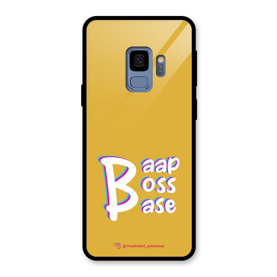 Baap Boss Base Mustard Yellow Glass Back Case for Galaxy S9
