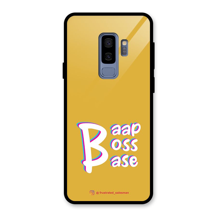 Baap Boss Base Mustard Yellow Glass Back Case for Galaxy S9 Plus