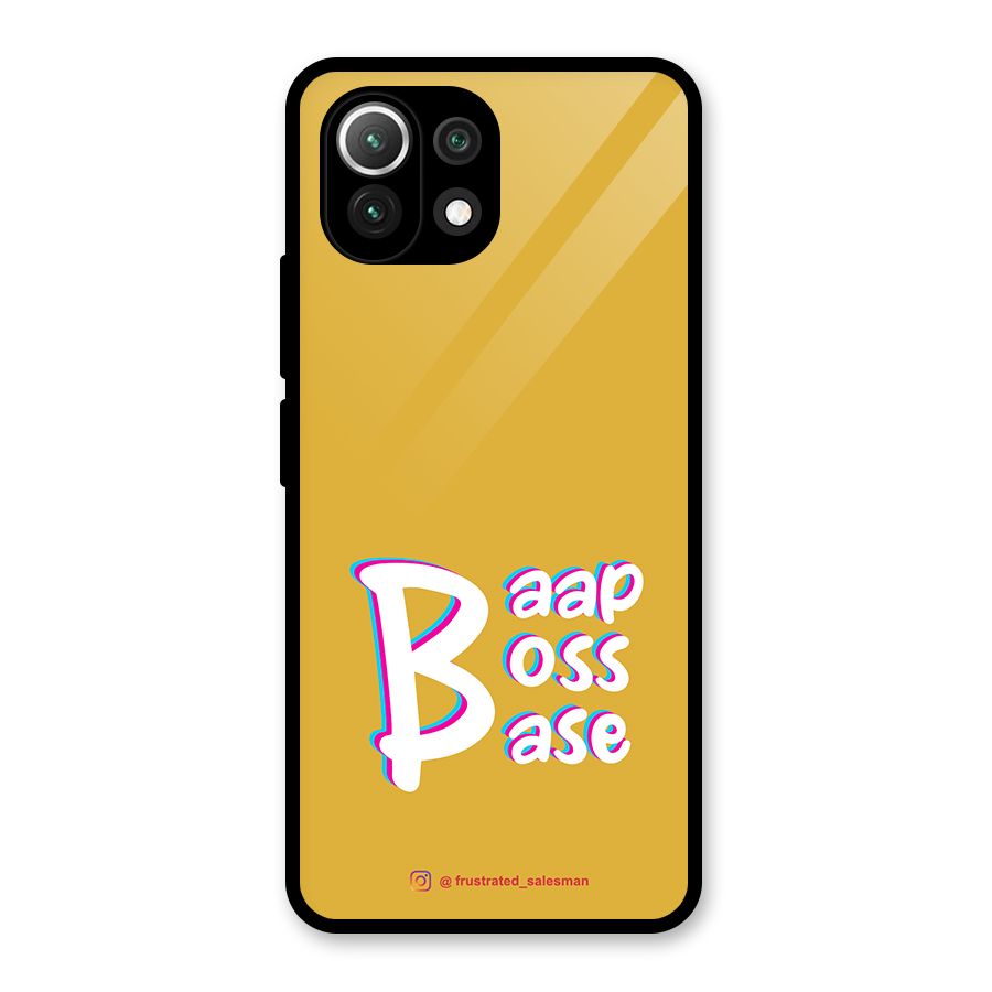 Baap Boss Base Mustard Yellow Glass Back Case for Mi 11 Lite NE 5G