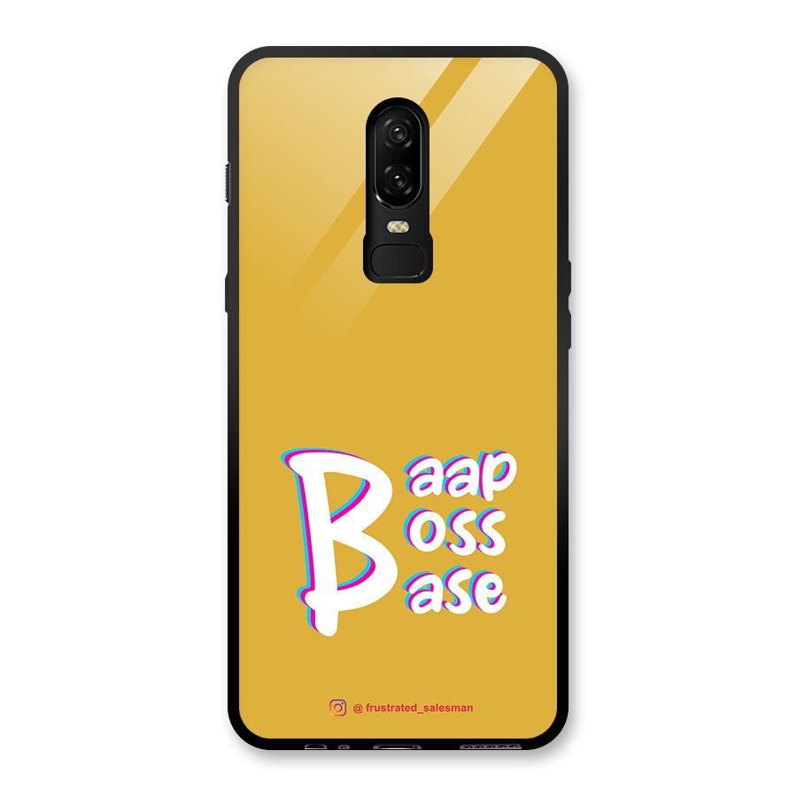 Baap Boss Base Mustard Yellow Glass Back Case for OnePlus 6