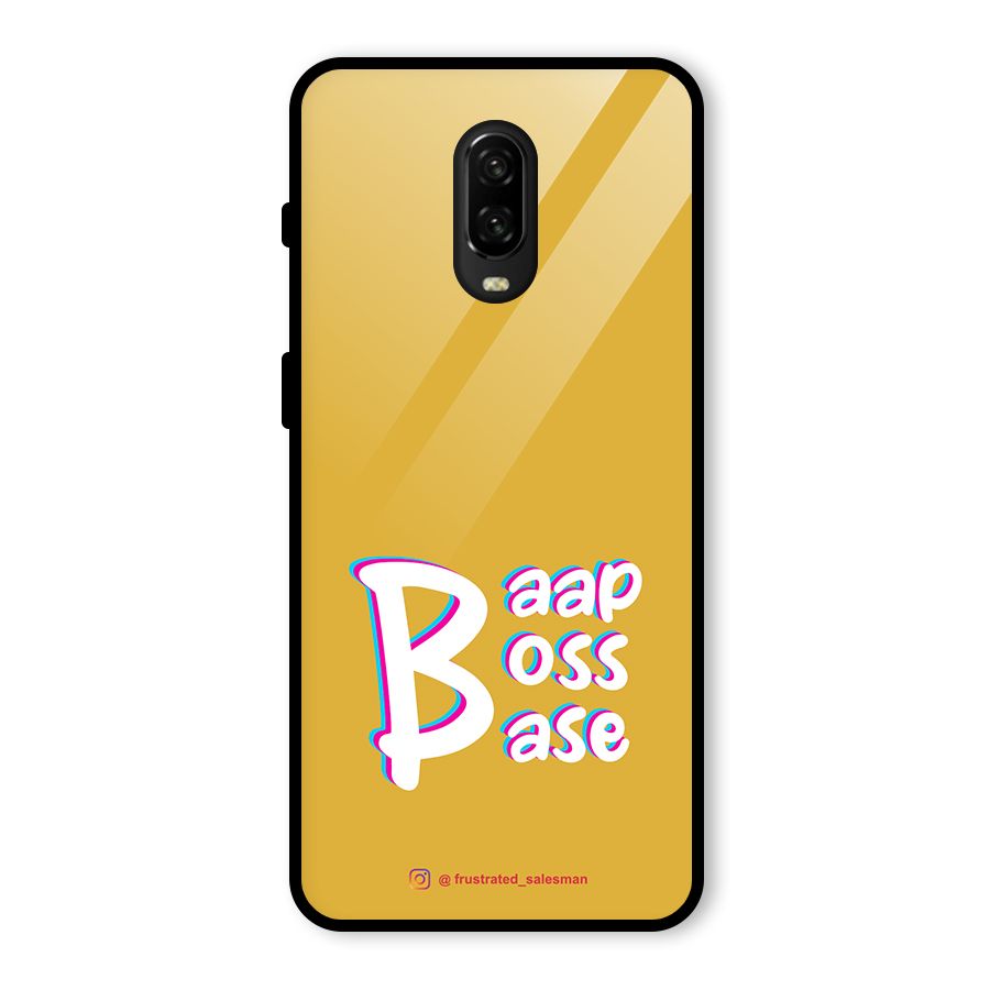 Baap Boss Base Mustard Yellow Glass Back Case for OnePlus 6T
