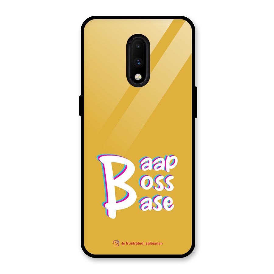 Baap Boss Base Mustard Yellow Glass Back Case for OnePlus 7