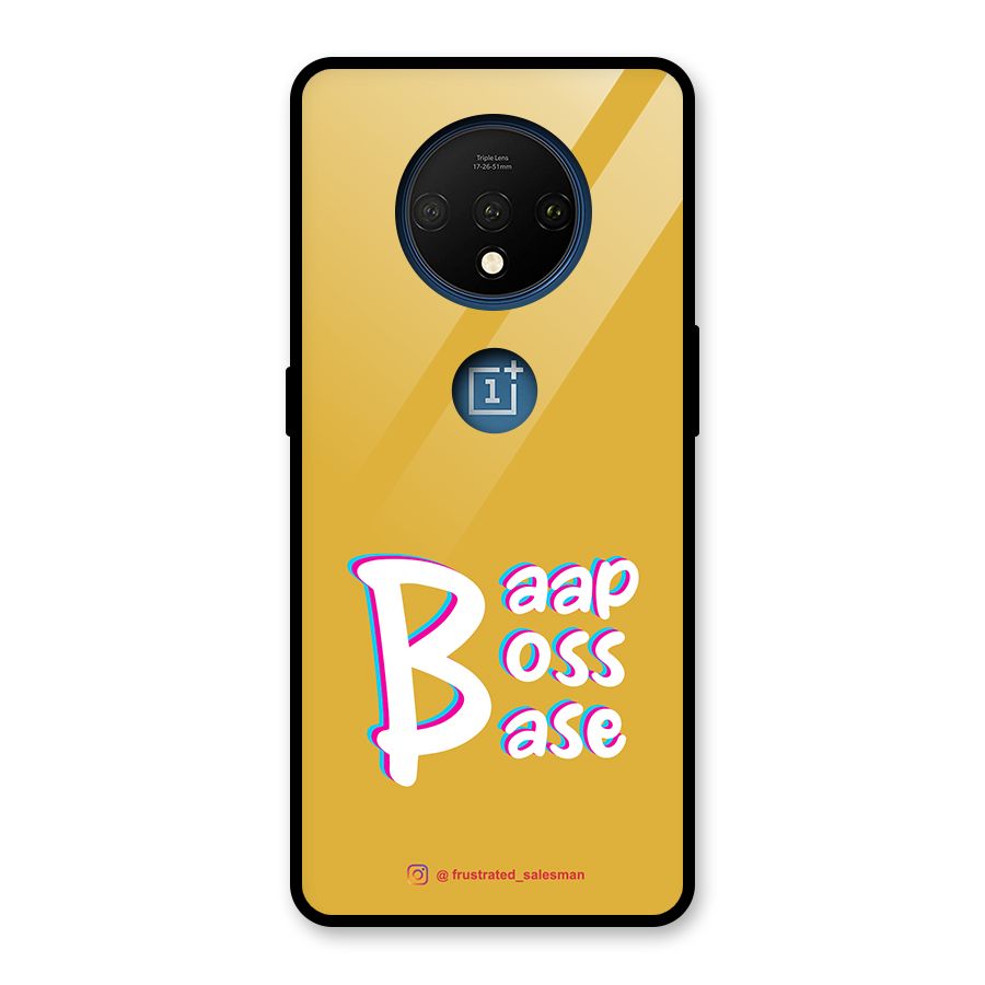 Baap Boss Base Mustard Yellow Glass Back Case for OnePlus 7T