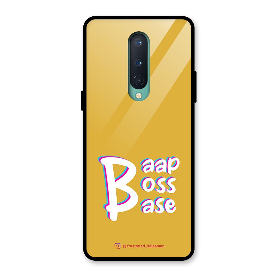 Baap Boss Base Mustard Yellow Glass Back Case for OnePlus 8
