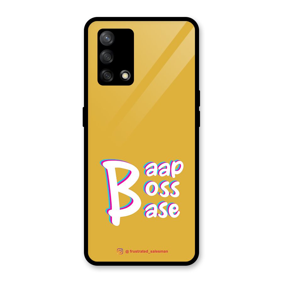 Baap Boss Base Mustard Yellow Glass Back Case for Oppo F19
