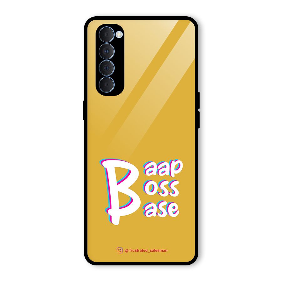 Baap Boss Base Mustard Yellow Glass Back Case for Oppo Reno4 Pro