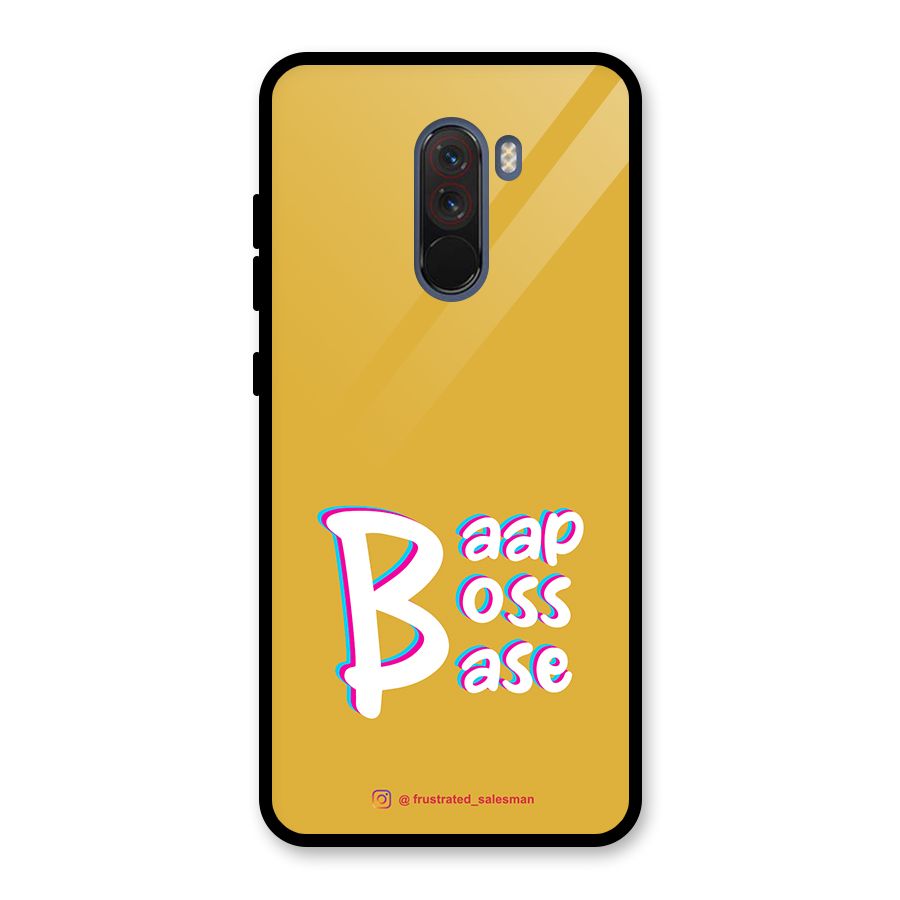 Baap Boss Base Mustard Yellow Glass Back Case for Poco F1