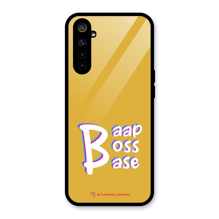 Baap Boss Base Mustard Yellow Glass Back Case for Realme 6