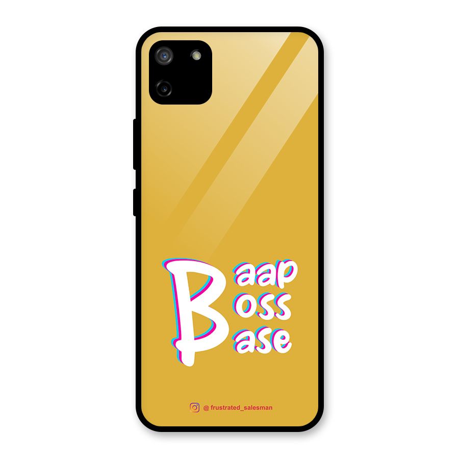 Baap Boss Base Mustard Yellow Glass Back Case for Realme C11