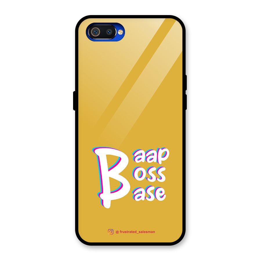 Baap Boss Base Mustard Yellow Glass Back Case for Realme C2