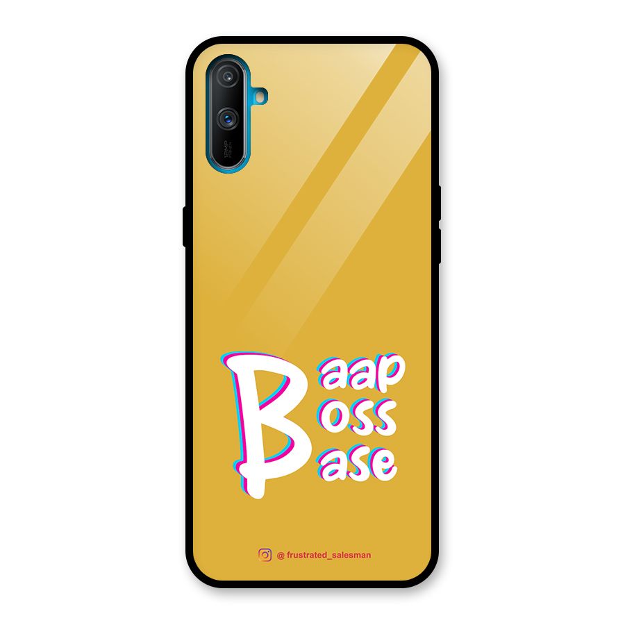 Baap Boss Base Mustard Yellow Glass Back Case for Realme C3