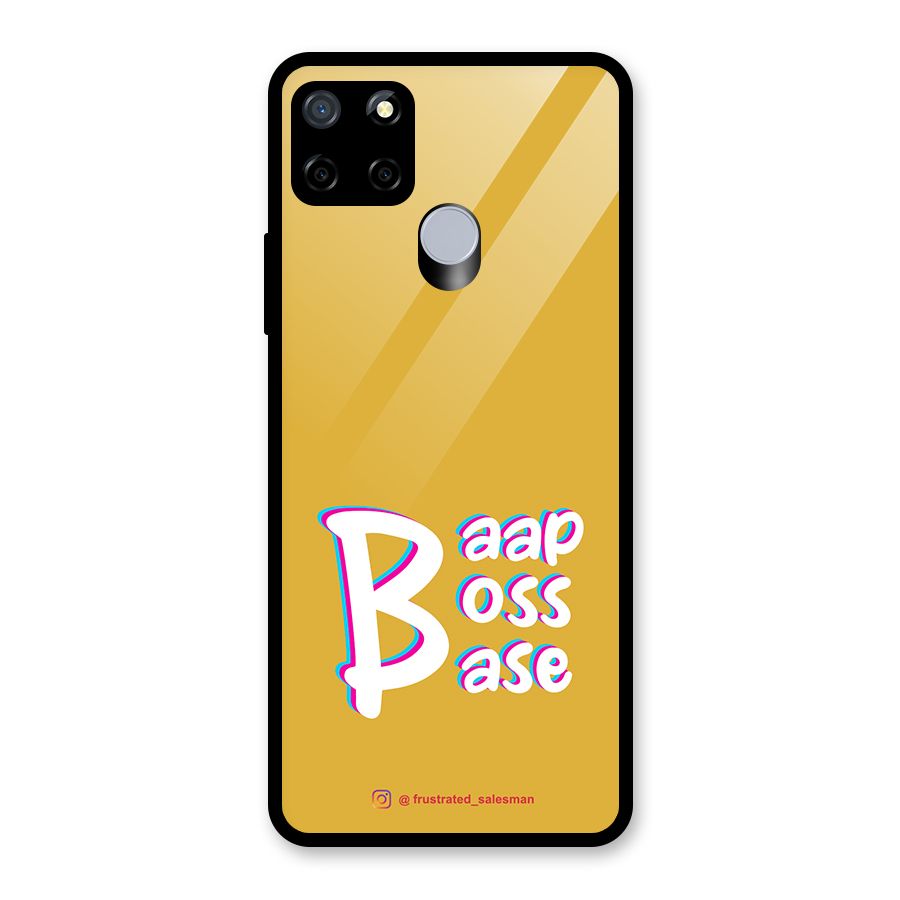 Baap Boss Base Mustard Yellow Glass Back Case for Realme Narzo 20