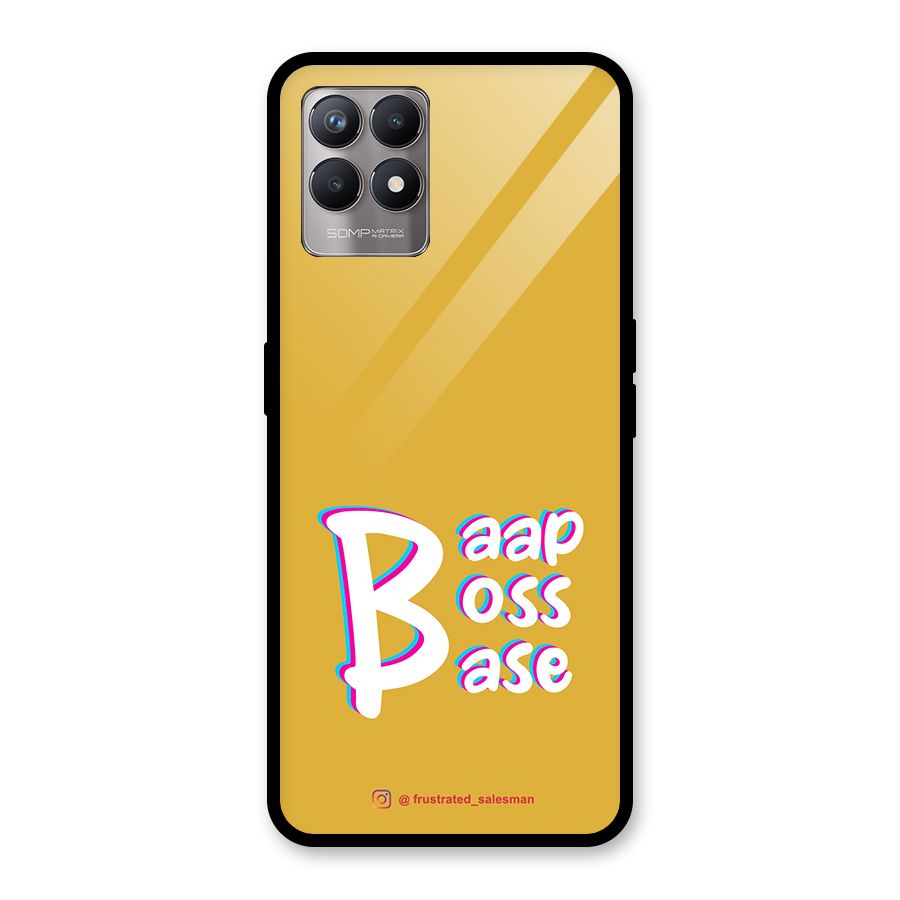 Baap Boss Base Mustard Yellow Glass Back Case for Realme Narzo 50
