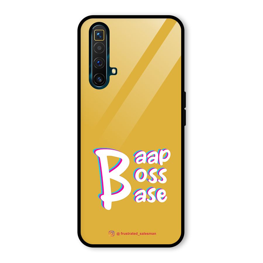 Baap Boss Base Mustard Yellow Glass Back Case for Realme X3