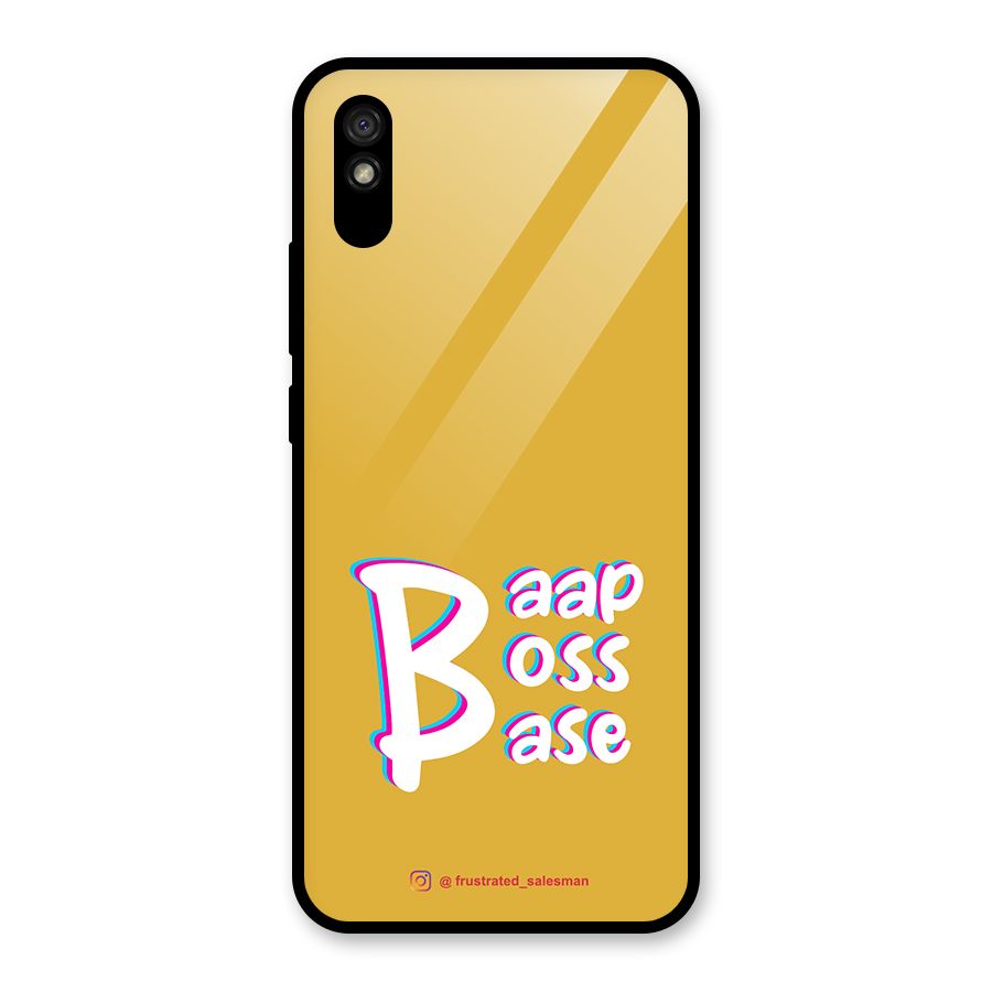 Baap Boss Base Mustard Yellow Glass Back Case for Redmi 9i