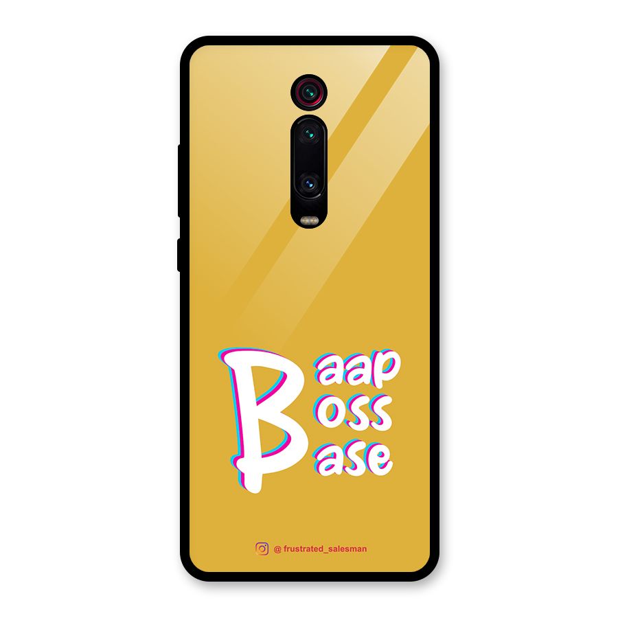 Baap Boss Base Mustard Yellow Glass Back Case for Redmi K20