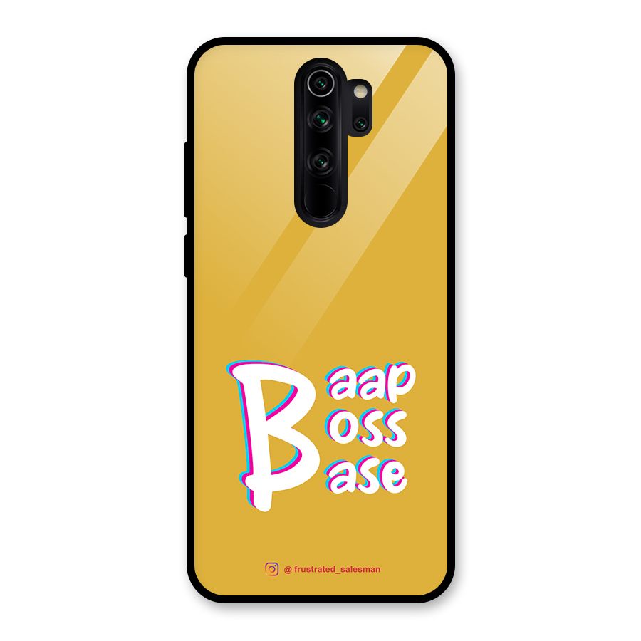 Baap Boss Base Mustard Yellow Glass Back Case for Redmi Note 8 Pro
