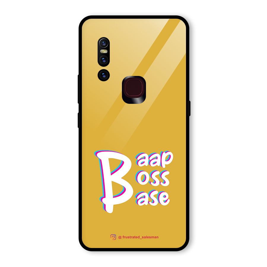 Baap Boss Base Mustard Yellow Glass Back Case for Vivo V15