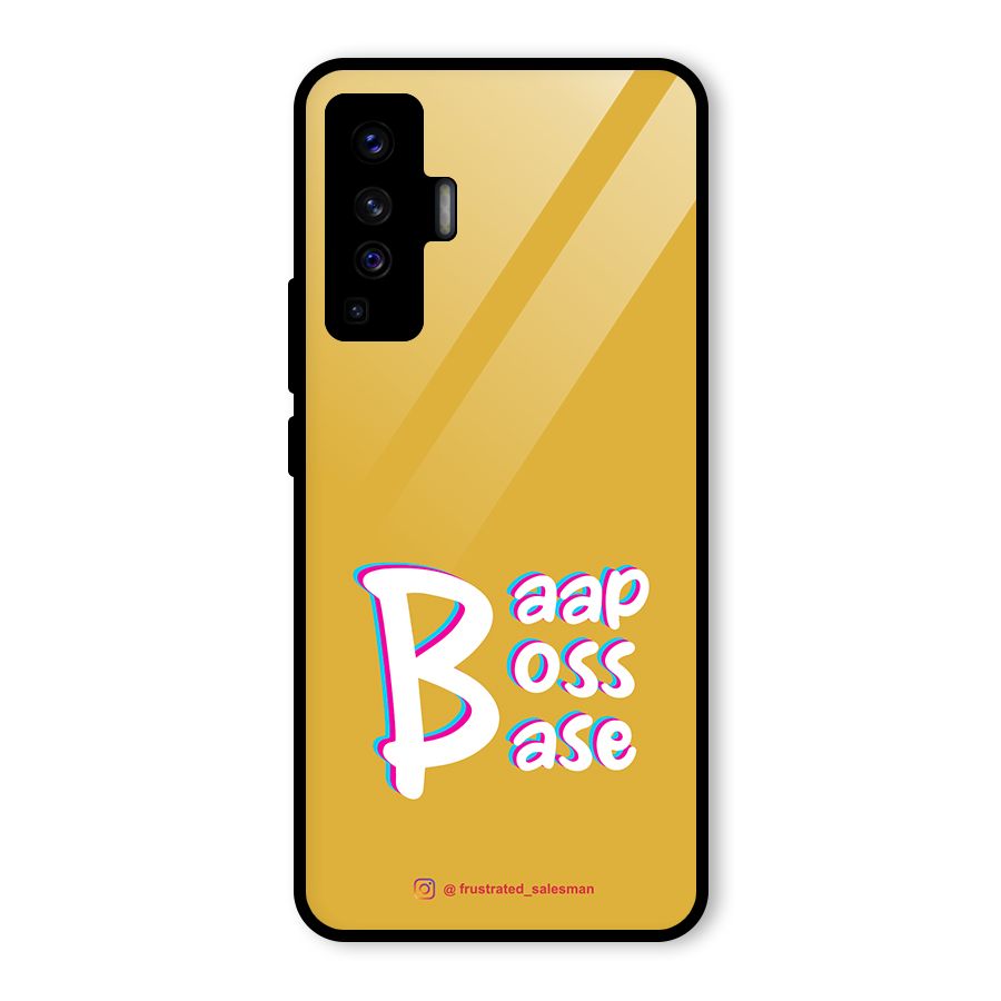 Baap Boss Base Mustard Yellow Glass Back Case for Vivo X50