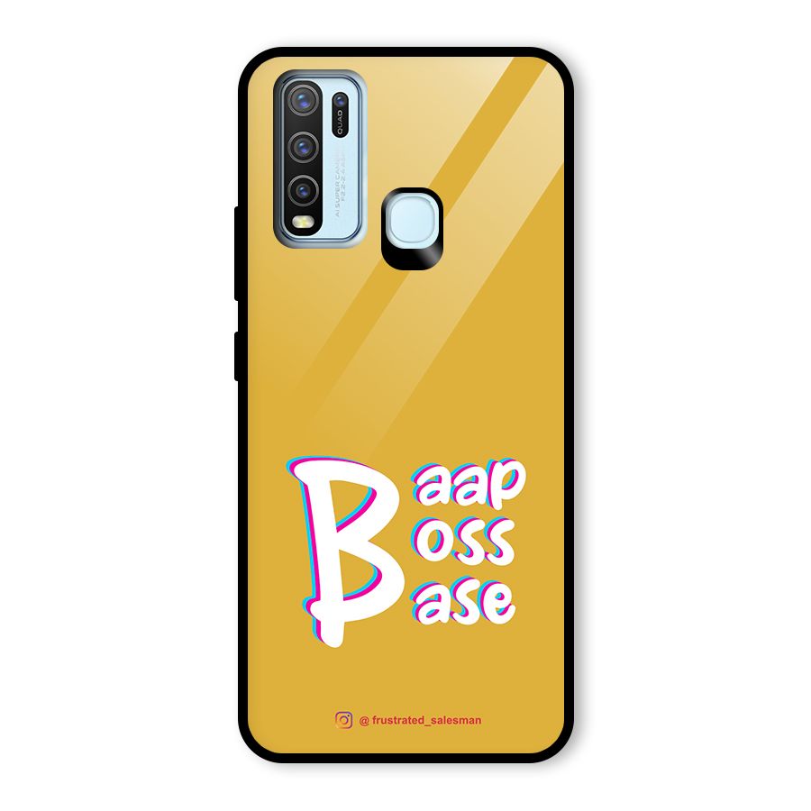 Baap Boss Base Mustard Yellow Glass Back Case for Vivo Y50