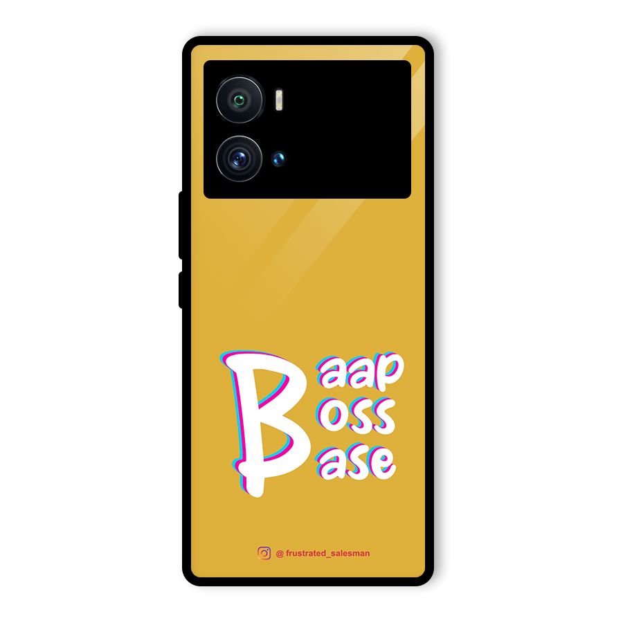Baap Boss Base Mustard Yellow Glass Back Case for Vivo iQOO 9 Pro