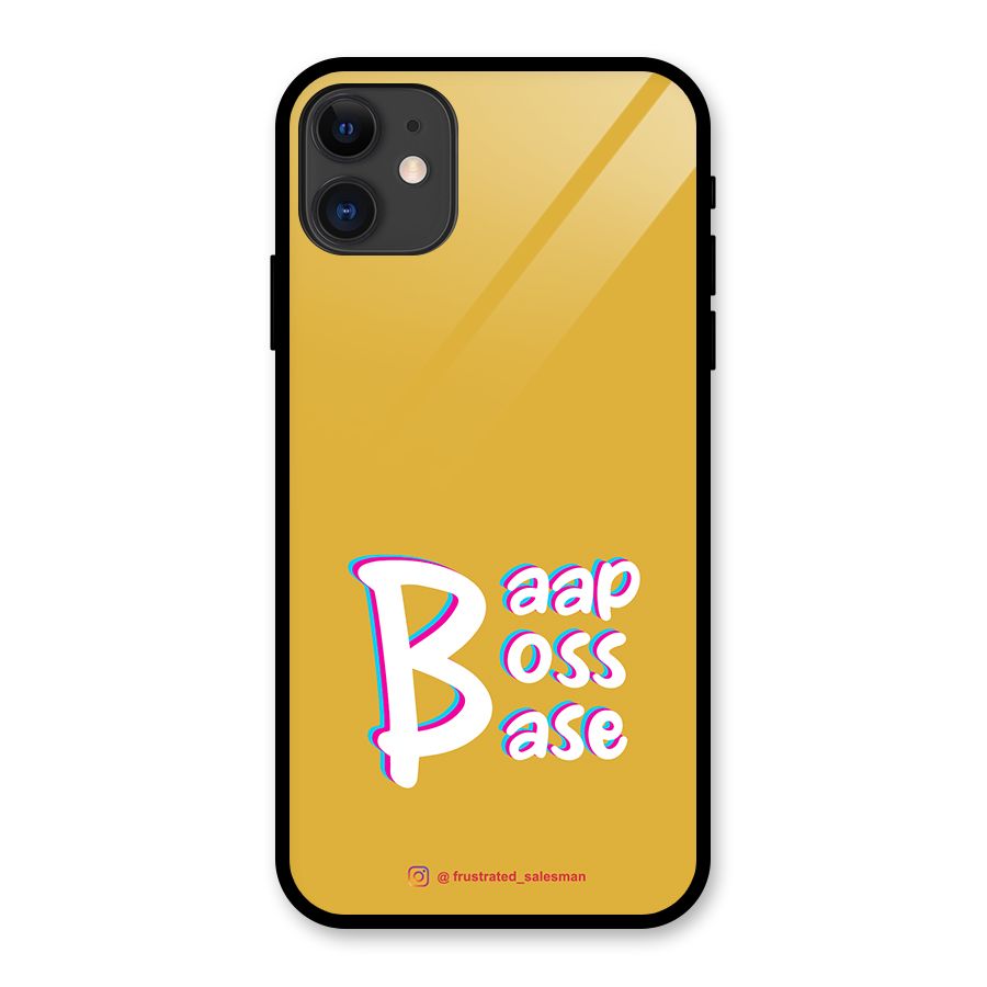 Baap Boss Base Mustard Yellow Glass Back Case for iPhone 11