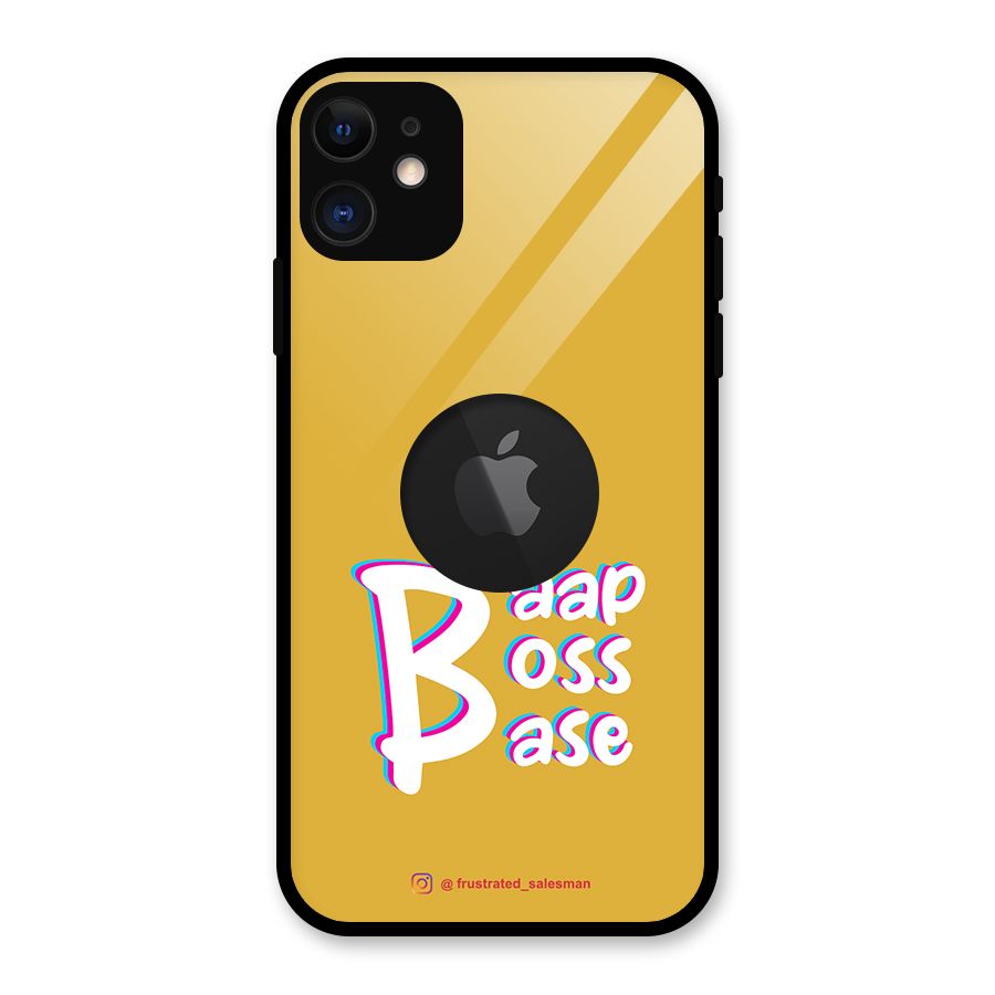 Baap Boss Base Mustard Yellow Glass Back Case for iPhone 11 Logo Cut