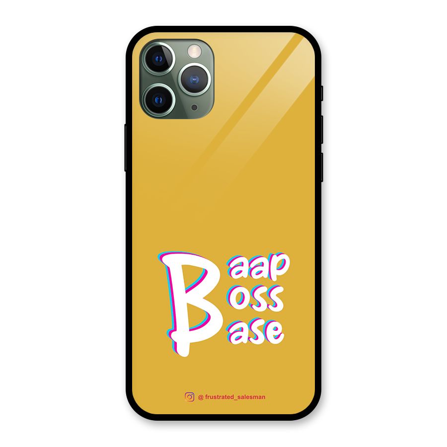 Baap Boss Base Mustard Yellow Glass Back Case for iPhone 11 Pro
