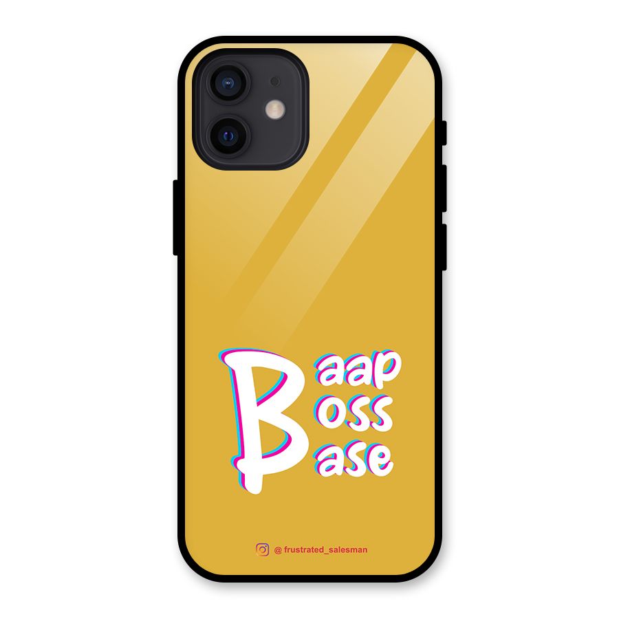 Baap Boss Base Mustard Yellow Glass Back Case for iPhone 12